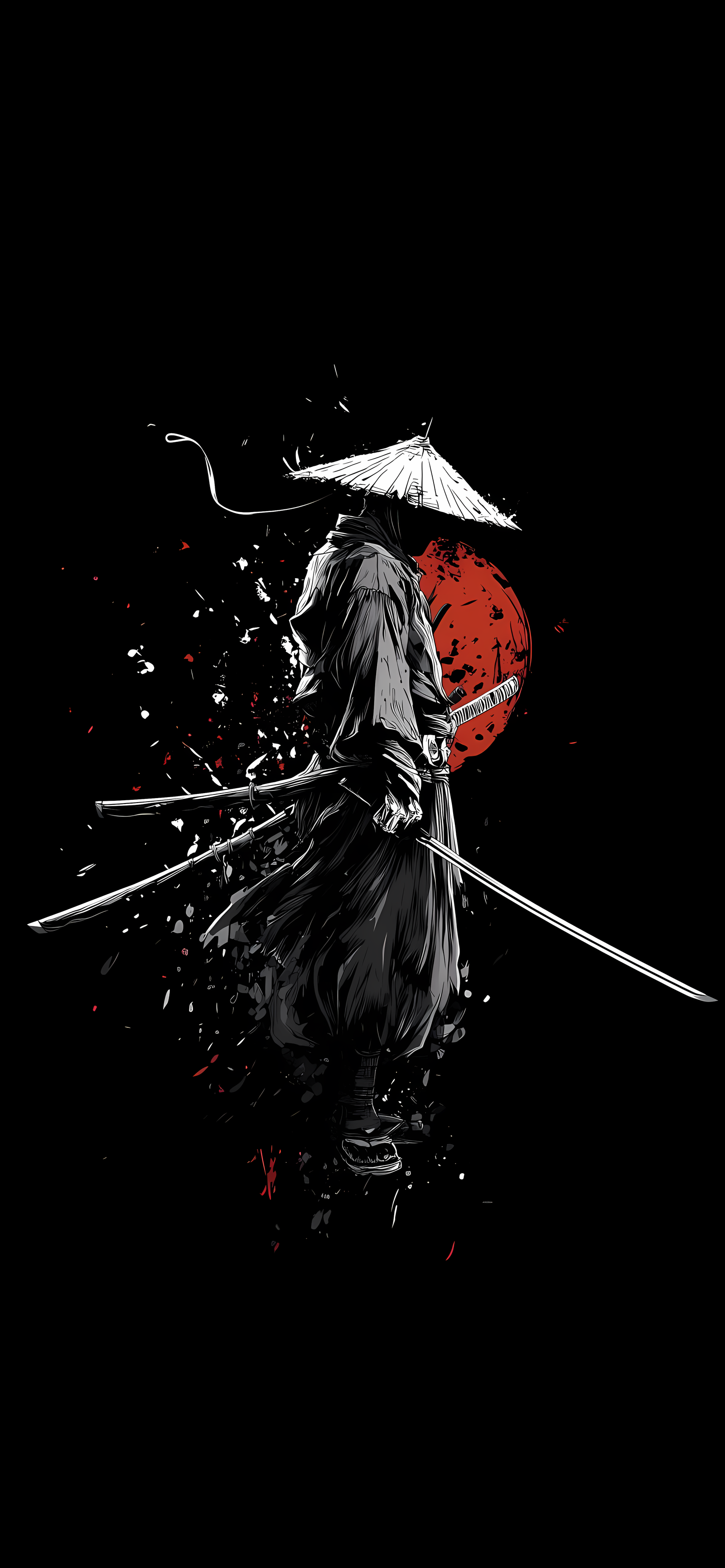 Samurai Red Sun Warrior 4K mobile Wallpaper | WatchOut Walls